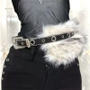 MUQV Giả Da Kim Cương Y2K – Dây Thắt Lưng Gothic Punk Lông, Xích Đêm, Trang Trí Quần Jean, thiết kế độc đáo 6