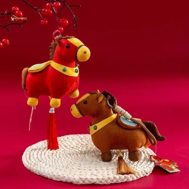 MUQV Linh Vật Pony Dễ Thương Móc Khóa Ngựa Nhồi Bông, Quà Tặng Năm Mới 169k
