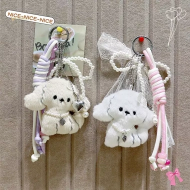MUQV Móc Khóa Thời Trang Chó Dễ Thương Sang Trọng - Đa Năng Cho Nữ Cô Gái, Túi Mặt và Dây Chuyền, Quà Tặng Sinh Nhật
