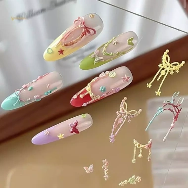 MUQV Nơ Hạt Chuỗi Ruy Băng 3D Khuôn Silicon DIY Trang Trí Móng Tay Nghệ Thuật, Thiết Kế Độc Đáo, Giá Ưu Đãi, Cho Móng Tay Quyến Rũ