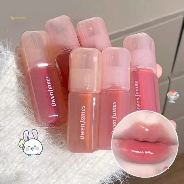 MUQV Ống Hồng Gương Nước Bóng Son Dưỡng Ẩm Pha Lê Thạch Glaze Môi Họa Tiết Tint Bóng Trang Điểm Sáng Da