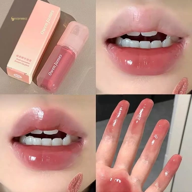 MUQV Ống Hồng Gương Nước Bóng Son Dưỡng Ẩm Pha Lê Thạch Glaze Môi Họa Tiết Tint Bóng Trang Điểm Sáng Da