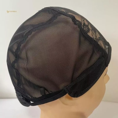 MUQV Ren Tóc Giả 56cm Dây Đeo Điều Chỉnh Co Giãn Dệt U Nữ Mái Vòm Lưới 3