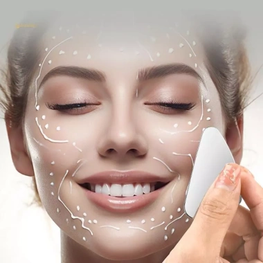 MUQV Scraper Thép Không Gỉ Gua Sha Máy Mát Xa Da Mặt Tóc Nang Làm Sạch