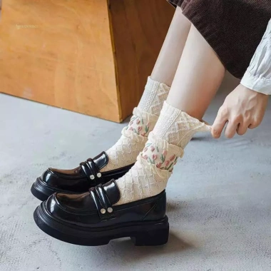 MUQV Sos Nữ Hàn Quốc Cotton Frilly Ruffle Dễ Thương, Thoáng Khí, Giá 40,932₫