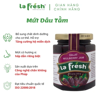 Mứt Dâu Tằm Lafresh Đà Lạt hũ thủy tinh xoay nhuyễn – Thơm ngọt, phù hợp pha chế & làm bánh, giảm còn 74.250₫