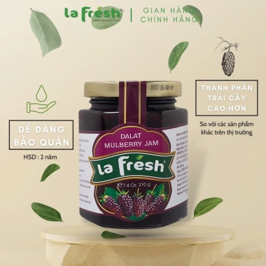 Mứt Dâu Tằm Lafresh Đà Lạt hũ thủy tinh xoay nhuyễn – Thơm ngọt, phù hợp pha chế & làm bánh, giảm còn 74.250₫
