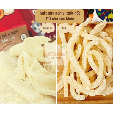 Mứt dừa non Như Lan Sài Gòn mix 4 loại truyền thống - sầu riêng, lá dứa, thốt nốt, giá chỉ 200.000đ (giảm từ 260.000đ)