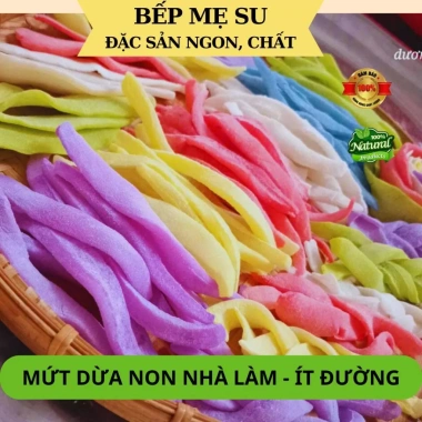 Mứt dừa non sợi mix màu 500g nhà làm, ít đường, thơm ngon, hút chân không, màu rau củ ngẫu nhiên 2 Mứt dừa non sợi mix màu 500g nhà làm, ít đường, thơm ngon, hút chân không, màu rau củ ngẫu nhiên 2