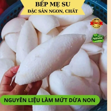 Mứt dừa non sợi mix màu 500g nhà làm, ít đường, thơm ngon, hút chân không, màu rau củ ngẫu nhiên