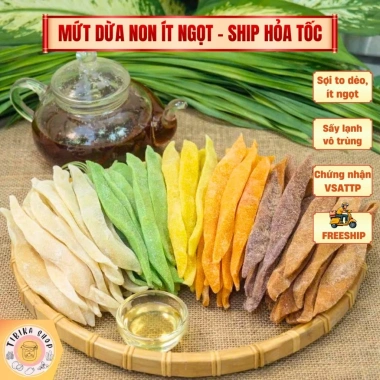 Mứt dừa non sợi to dẻo mềm 200g combo gừng mật ong và hạt điều giảm còn 160.550 VND