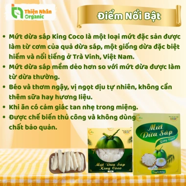 Mứt Dừa Sáp KING COCO Sấy Dẻo Sữa Tươi Ít Ngọt - Đặc Sản Trà Vinh, Giá ưu đãi 198k 2