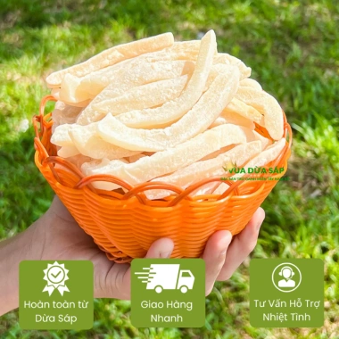 Mứt Dừa Sáp Ông Hoàng 500g - Mềm Dẻo Nguyên Chất, Giá Rẻ Sỉ Lẻ Cầu Kè Trà Vinh