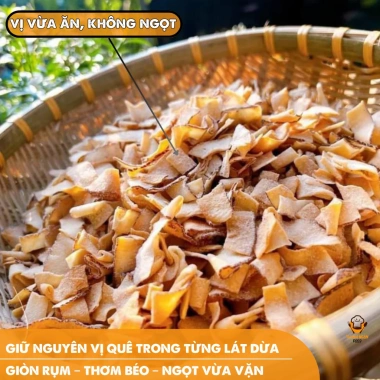 Mứt Dừa Sấy Giòn 500g Không Quá Ngọt, Thơm Ngon, Dùng Topping Chè, Làm Bánh, Rắc Kem – Giá 53.999 VND