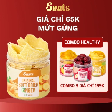 Mứt Gừng 100g Ngon Cay Tự Nhiên – Ít Đường, Healthy Food – Giá 59.000₫ giảm từ 73.160₫ – Snuts VN