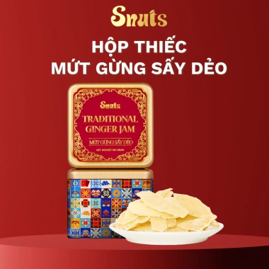 Mứt Gừng Hộp Thiếc 100g - Ginger Ngon Cay Ít Đường, Healthy Food, Giá 81.000đ - Snuts VN