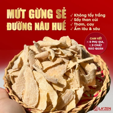 Mứt gừng Huế làm thủ công, lát mỏng vừa đường, thơm ngon - Đặc sản Tết 105k