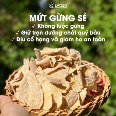 Mứt gừng Huế làm thủ công, lát mỏng vừa đường, thơm ngon - Đặc sản Tết 105k
