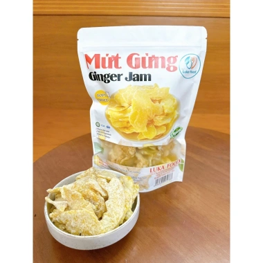 Mứt Gừng Lát Luka Food 400g - Đậm đà vị gừng tươi, cay nồng, ít ngọt, ấm bụng, an toàn vệ sinh, chỉ 54.000 VND