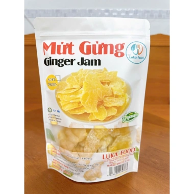 Mứt Gừng Lát Luka Food 400g - Đậm đà vị gừng tươi, cay nồng, ít ngọt, ấm bụng, an toàn vệ sinh, chỉ 54.000 VND