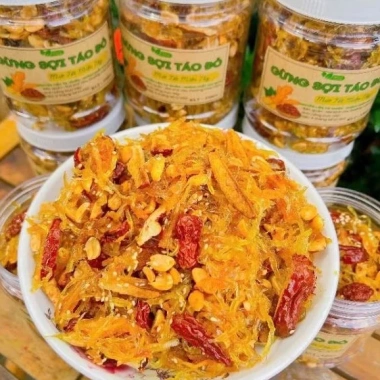 Mứt gừng sợi táo đỏ đậu phộng hủ 350g - Ngon, dinh dưỡng, giảm giá 18 chỉ 85.000₫