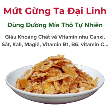 Mứt Gừng Ta Đường Mía Thô Tự Nhiên Không Luộc, Giảm Giá 22% - 250g/500g/1kg