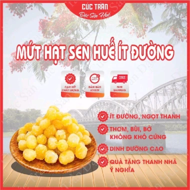 Mứt hạt sen Huế 500g ít đường thơm bùi bở ngọt thanh nhẹ - Món ngon Tết giá 161k