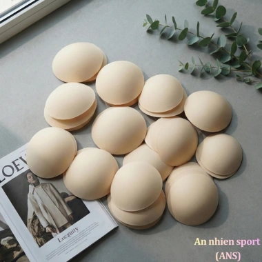 Mút ngực Oval định hình cho áo tập yoga gym An Nhiên Sport - Lỗ mềm mịn, thoáng khí, giá ưu đãi 65k 1 cặp 3