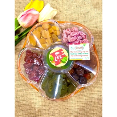 Mứt Sấy Dẻo Mix 6 Vị Ô Mai - Xí Muội, Khay 800g Quà Tết Cao Cấp, Hộp Quà Tặng 5