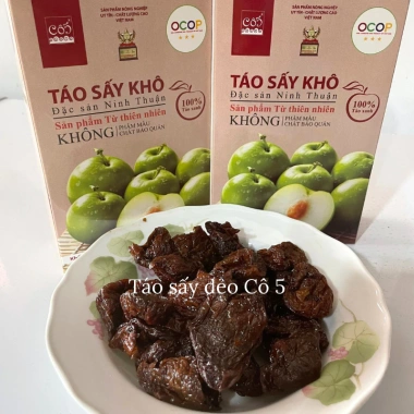 Mứt táo sấy dẻo không hạt Cô 5 250g: táo Ninh Thuận ít đường, giá chỉ 56.250₫ 2