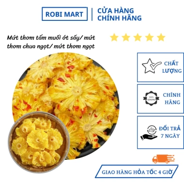 Mứt thơm sấy muối ớt chua cay mặn ngọt Robi - Nhiều hương vị, gói 100g, giảm giá Tết 2.026 47.800đ