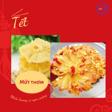 Mứt thơm sấy muối ớt chua cay mặn ngọt Robi - Nhiều hương vị, gói 100g, giảm giá Tết 2.026 47.800đ