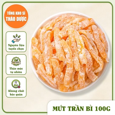 Mứt trần bì xí muội vỏ cam quýt tẩm đường vị chua ngọt - Giảm ho tiêu đờm - 18.200đ