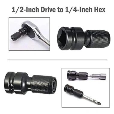 Muvako Bộ ổ cắm cờ lê tác động + Đầu chuyển đổi mũi khoan, móc lục giác - Giá 44.000 VND, bảo hành 12 tháng 5