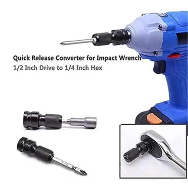 Muvako Bộ ổ cắm cờ lê tác động + Đầu chuyển đổi mũi khoan, móc lục giác - Giá 44.000 VND, bảo hành 12 tháng 6