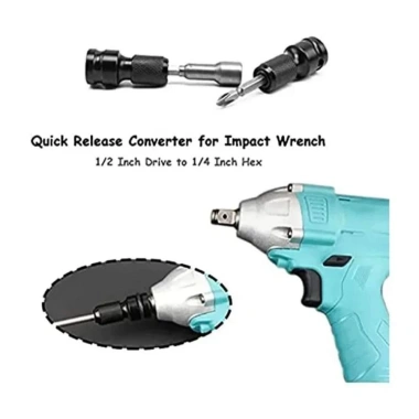 Muvako Bộ ổ cắm cờ lê tác động + Đầu chuyển đổi mũi khoan, móc lục giác - Giá 44.000 VND, bảo hành 12 tháng 9