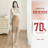 MYAN DESIGN Chân Váy Bút Chì Xẻ Trước Hàng Cúc Lượn 4 Màu – Trắng, Nâu Đậm, Nâu Đen 2