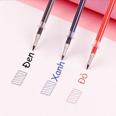 M.Y.Never Combo100 ruột ngòi bút bi gel 0.5mm đen xanh đỏ - phù hợp mọi thân bút, 13.000đ 2