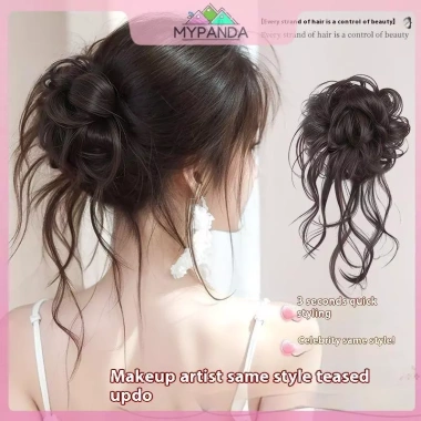 MYPANDA 1 Mới Tóc Bun, Kẹp Tóc, Móng Vuốt Tự Nhiên Lông Tơ Nâu - Phụ Kiện Đa Năng