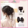 MYPANDA 1 Mới Tóc Bun, Kẹp Tóc, Móng Vuốt Tự Nhiên Lông Tơ Nâu - Phụ Kiện Đa Năng 4