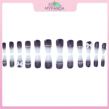 MYPANDA 24 Cái Hộp Móng Tay Giả Dài Flash Pháp Tím Chuyển Màu Nơ Full Cover Đầu Vuông DIY Có Tháo Rời - Giá 56.760₫ 2 MYPANDA 24 Cái Hộp Móng Tay Giả Dài Flash Pháp Tím Chuyển Màu Nơ Full Cover Đầu Vuông DIY Có Tháo Rời - Giá 56.760₫ 2