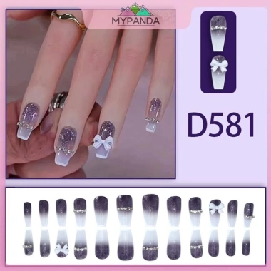 MYPANDA 24 Cái Hộp Móng Tay Giả Dài Flash Pháp Tím Chuyển Màu Nơ Full Cover Đầu Vuông DIY Có Tháo Rời - Giá 56.760₫ 3 MYPANDA 24 Cái Hộp Móng Tay Giả Dài Flash Pháp Tím Chuyển Màu Nơ Full Cover Đầu Vuông DIY Có Tháo Rời - Giá 56.760₫ 3