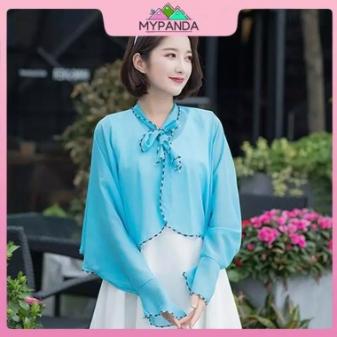 MYPANDA Áo Voan Cổ Giả Quần + Khăn Choàng Lụa Chống Nắng Xuân Hè - Thoáng mát, thời trang, giá 81.432