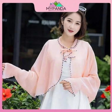 MYPANDA Áo Voan Cổ Giả Quần + Khăn Choàng Lụa Chống Nắng Xuân Hè - Thoáng mát, thời trang, giá 81.432