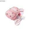 MYPANDA Ba lô dâu tây + Ví đổi tiền xu, móc khóa, túi tai nghe di động ngọt ngào 4