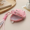 MYPANDA Ba lô dâu tây + Ví đổi tiền xu, móc khóa, túi tai nghe di động ngọt ngào 9