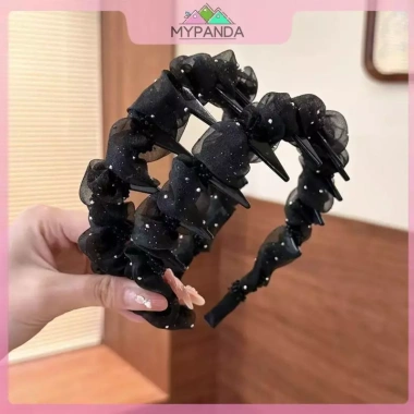 MYPANDA Băng đô quấn tóc thanh lịch kim cương giả chống trơn trượt thích hợp đeo hàng ngày 4