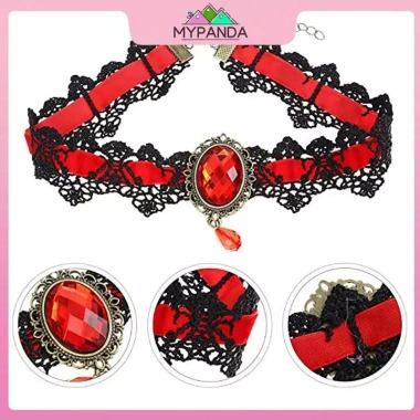 MYPANDA Choker Gothic Victorian Lace pha lê – Boho Steampunk Halloween, giá 46.420₫