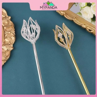 MYPANDA Công chúa cổ tích Vương trượng hoa kim cương giả phụ kiện trang trí lễ trao giải 2