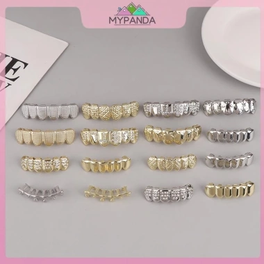MYPANDA Grillz Kim Loại Hip Hop Vàng Bạc Răng Nướng Tháo Rời Punk Cosplay Tiệc